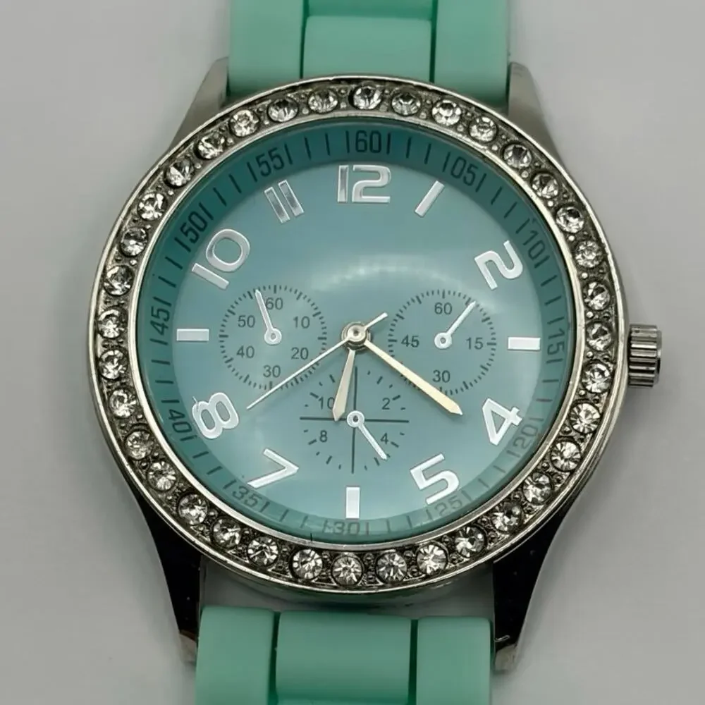 Silver & Mint Green Darice Men’s Watch